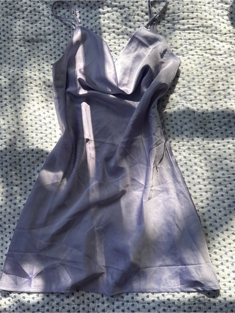 Forever 21 Lavender Satin Cowl Mini Dress